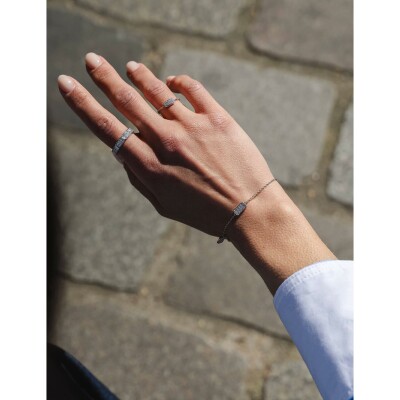 Bracelet Murat Les Pavés en argent rhodié et oxyde de zirconium