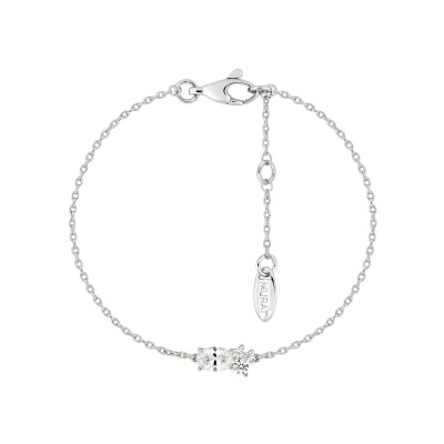 Bracelet Murat Royale Twist en argent rhodié et oxyde de zirconium