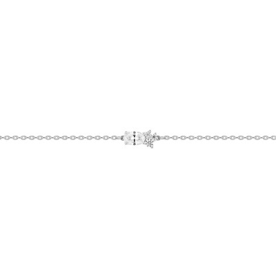 Bracelet Murat Royale Twist en argent rhodié et oxyde de zirconium