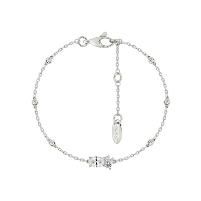 Bracelet Murat Royale Twist en argent rhodié et oxyde de zirconium
