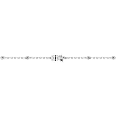 Bracelet Murat Royale Twist en argent rhodié et oxyde de zirconium