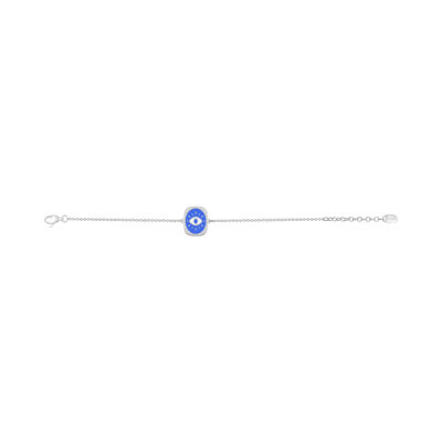 Bracelet en argent et laque bleue