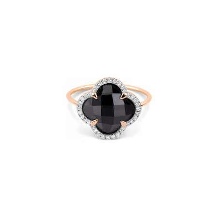 Bague Morganne Bello en or rose, onyx et diamants