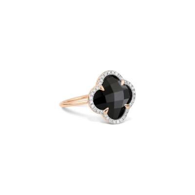 Bague Morganne Bello en or rose, onyx et diamants