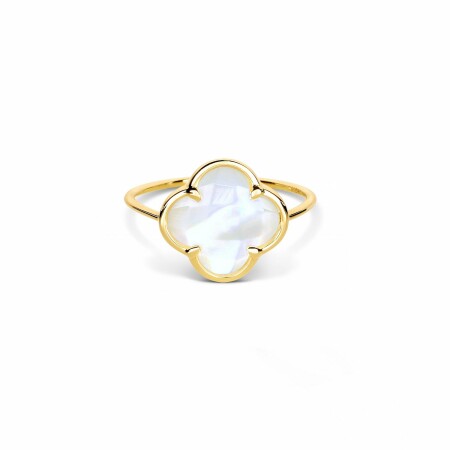 Bague Morganne Bello Corset Victoria en or jaune et nacre blanche