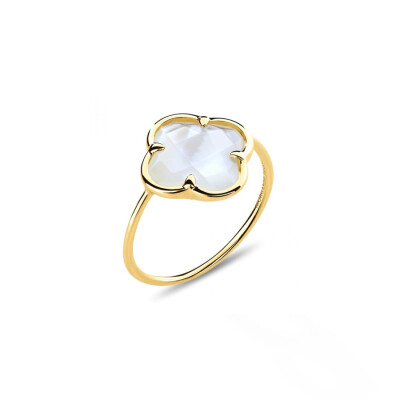 Bague Morganne Bello Corset Victoria en or jaune et nacre blanche