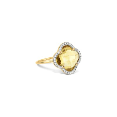 Bague Morganne Bello en or jaune, citrine et diamants