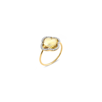 Bague Morganne Bello en or jaune, citrine et diamants