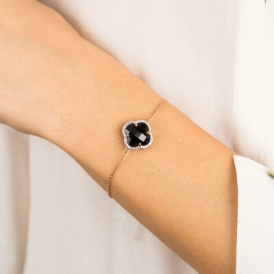 Bracelet Morganne Bello Victoria en or rose, onyx et diamants