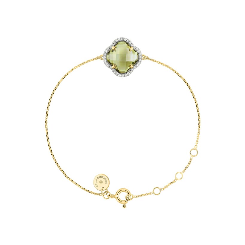 Bracelet Morganne Bello Victoria Diamants en or jaune, quartz olive et diamants