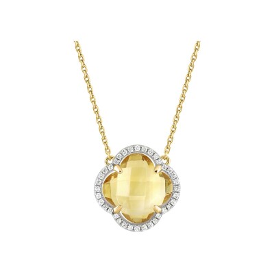 Collier Morganne Bello Victoria Diamants en or jaune, citrine et diamants