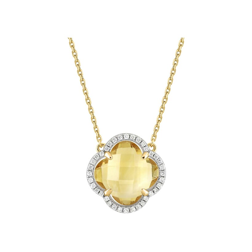 Collier Morganne Bello Victoria Diamants en or jaune, citrine et diamants