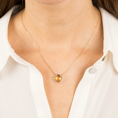 Collier Morganne Bello Victoria Diamants en or jaune, citrine et diamants