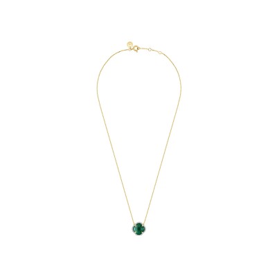 Collier Morganne Bello Victoria Diamants en or jaune, diamants et agate verte