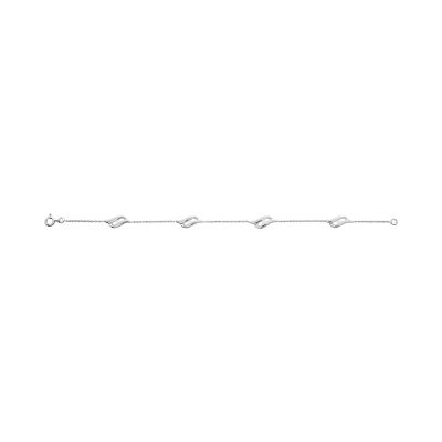 Bracelet en argent rhodié et oxyde de zirconium, taille 18cm