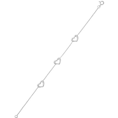 Bracelet en argent rhodié, taille 18cm