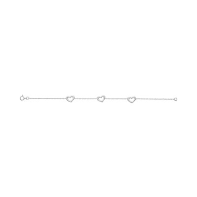 Bracelet en argent rhodié, taille 18cm