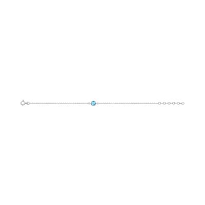 Bracelet en argent rhodié et oxyde de zirconium, taille 18cm