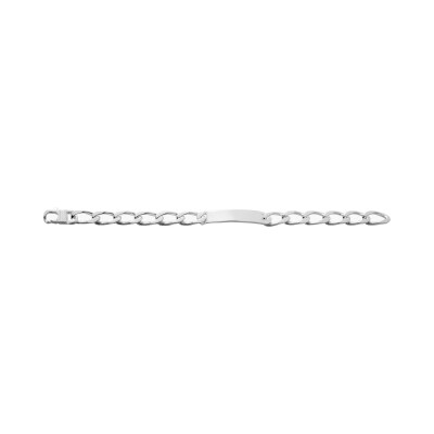 Gourmette maille cheval 8mm en argent rhodié poli
