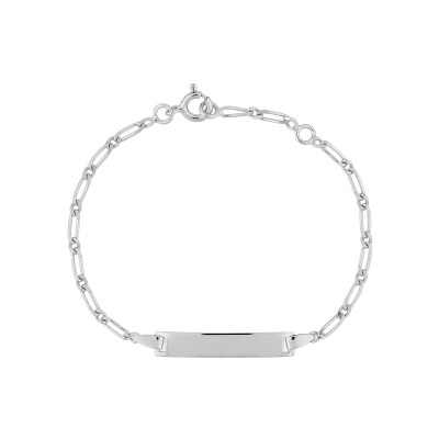 Gourmette bébé en argent rhodié, taille 15cm