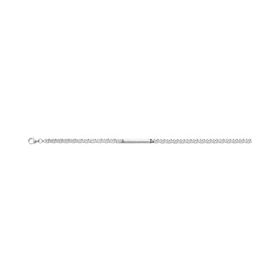 Gourmette maille fantaisie en argent rhodié