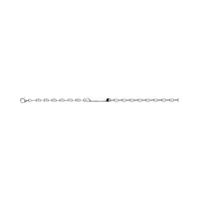 Gourmette maille marine en argent rhodié