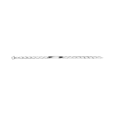 Gourmette maille cheval 4mm en argent rhodié poli