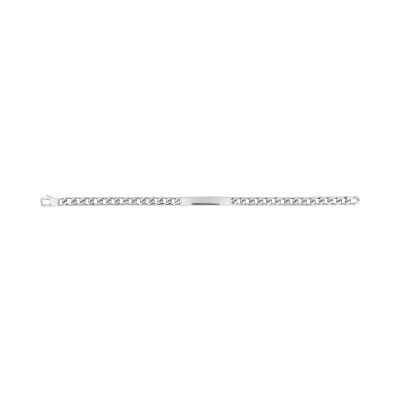 Gourmette en argent rhodié, taille 18cm
