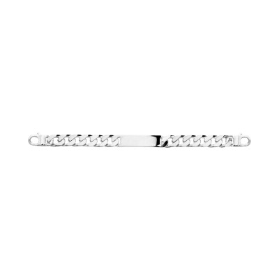 Gourmette en argent rhodié poli, taille 22cm