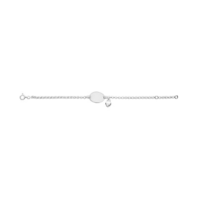 Gourmette bébé en argent rhodié