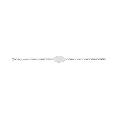 Gourmette maille jaseron en argent rhodié