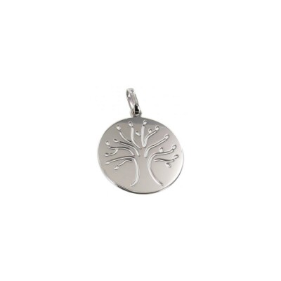 Médaille Arbre de vie en or blanc