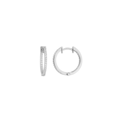 Boucles d'oreilles Murat Les Intemporels en argent rhodié et oxydes de zirconium