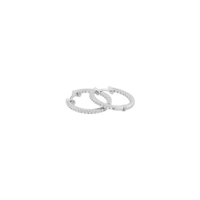Boucles d'oreilles Murat Les Intemporels en argent rhodié et oxydes de zirconium