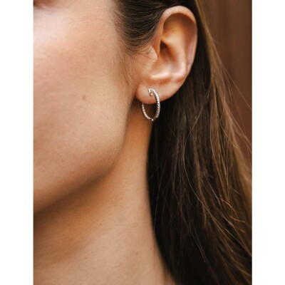 Boucles d'oreilles Murat Les Intemporels en argent rhodié et oxydes de zirconium
