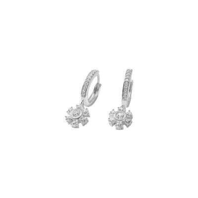 Boucles d'oreilles Murat Cristal D'Hiver en argent rhodié et oxydes de zirconium