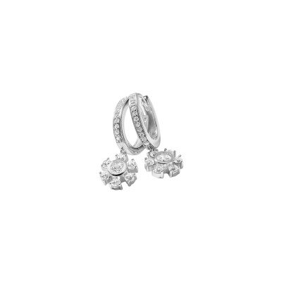 Boucles d'oreilles Murat Cristal D'Hiver en argent rhodié et oxydes de zirconium
