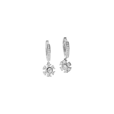 Boucles d'oreilles Murat Cristal D'Hiver en argent rhodié et oxydes de zirconium