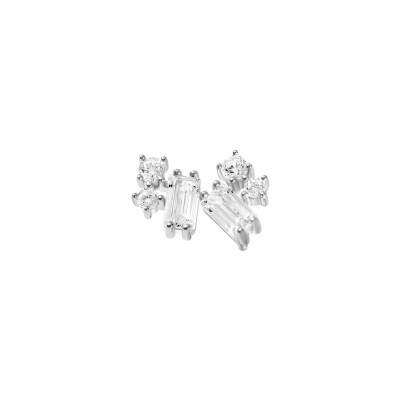 Boucles d'oreilles Murat Harmonie Twist en argent rhodié et oxydes de zirconium