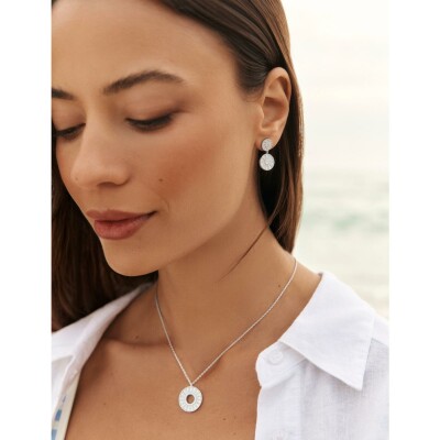 Boucles d'oreilles Murat Plein Soleil en argent rhodié et oxydes de zirconium