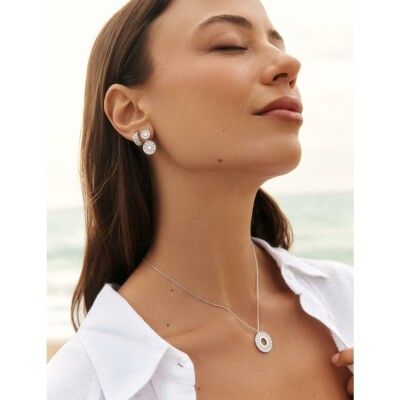 Boucles d'oreilles Murat Plein Soleil en argent rhodié et oxydes de zirconium