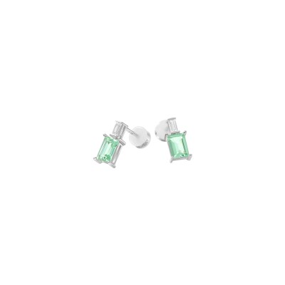 Boucles d'oreilles Murat Les Intemporels en argent rhodié et oxydes de zirconium