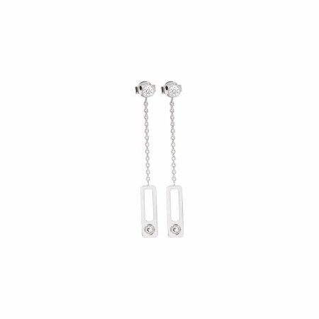 Boucles d'oreilles en argent rhodié et oxyde de zirconium