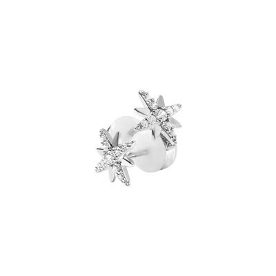 Puces d'oreilles Murat Céleste en argent rhodié et oxyde de zirconium