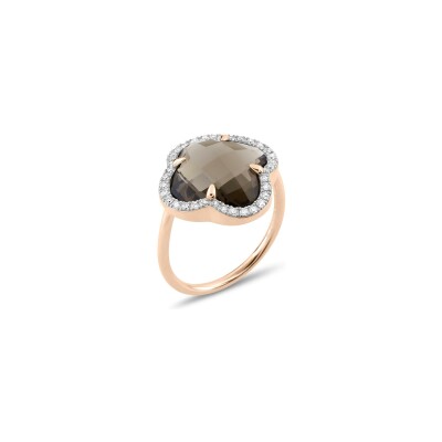 Bague Morganne Bello Victoria Diamants en or rose, quartz fumé et diamants