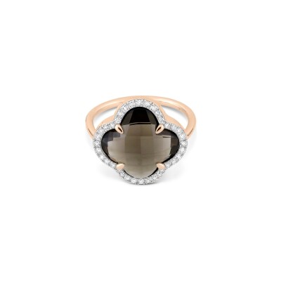 Bague Morganne Bello Victoria Diamants en or rose, quartz fumé et diamants