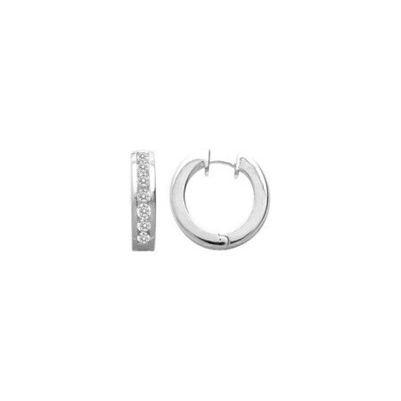 Boucles d'oreilles en argent rhodié et oxydes de zirconium