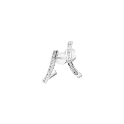Boucles d'oreilles Murat Seine en argent rhodié et oxyde de zirconium