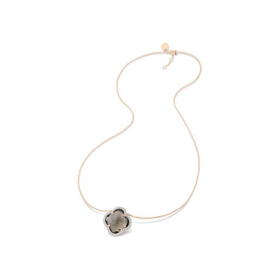 Collier Morganne Bello Victoria Diamants en or rose, quartz fumé et diamants