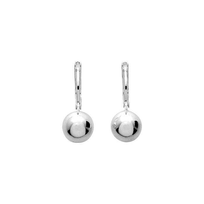 Boucles d'oreilles dormeuses en argent rhodié